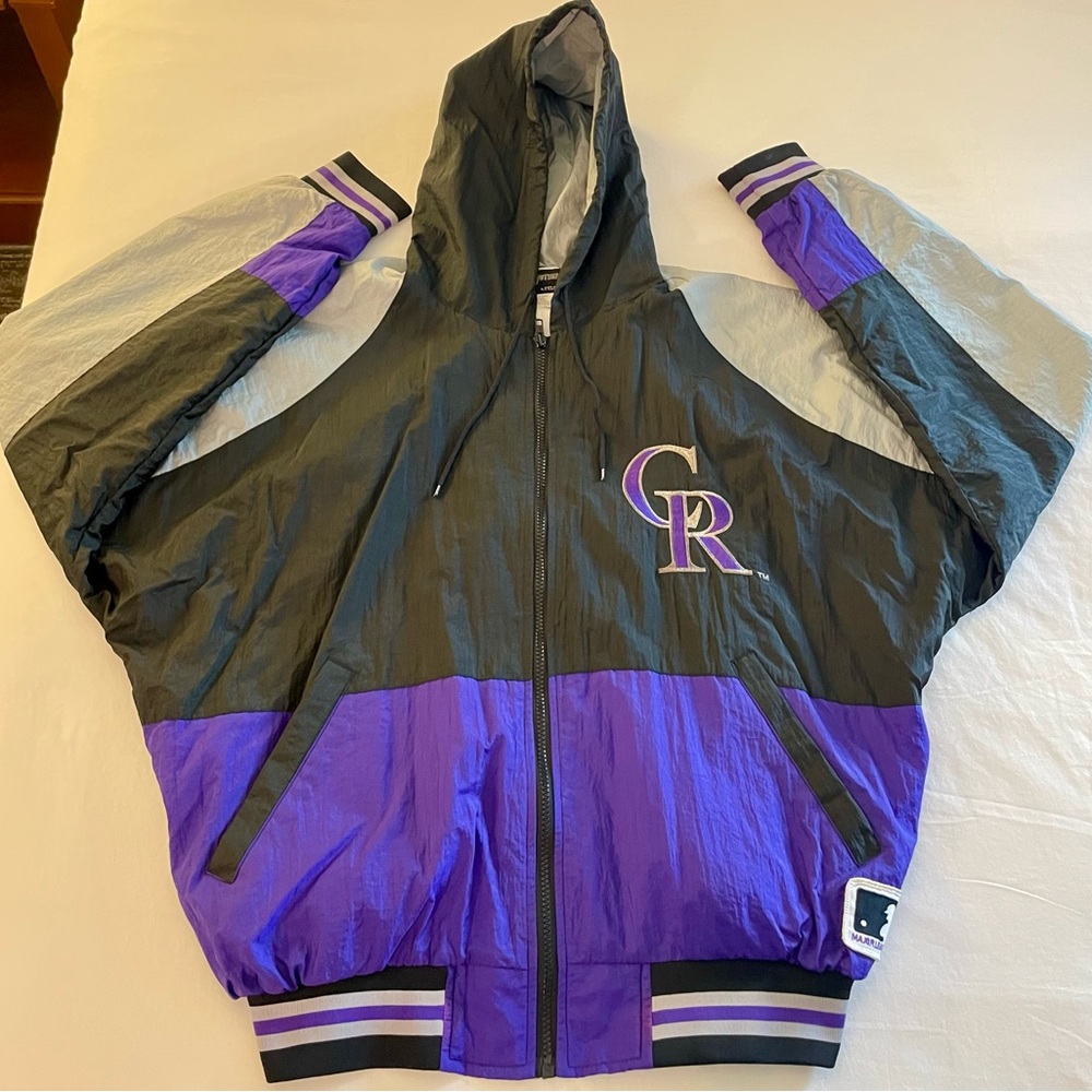 ProMotion by Felco Colorado Rockies Purple and Black Vintage Hooded Jacket